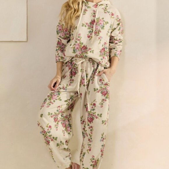 Floral French Terry Joggers Bottom ONLY - Picture 5 of 13